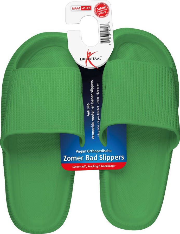 Lucovitaal Orthopedische Zomer Badslippers (Groen)