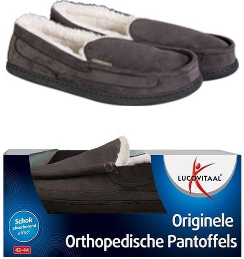 Lucovitaal PANTOFFEL ORTHOPEDISCHE M.43-44 ANTRACIET HANGER