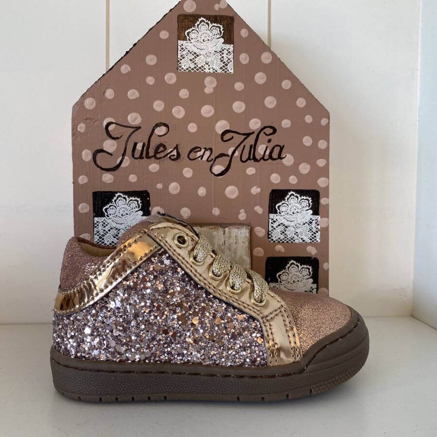 Lunella Meisjessneaker glitter met beschermtop