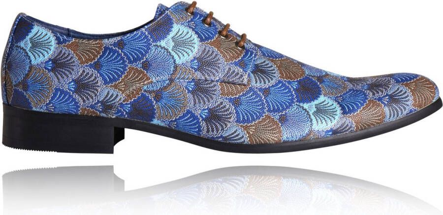 Lureaux Blue Blazing Kleurrijke Schoenen Voor Heren Veterschoenen Met Print