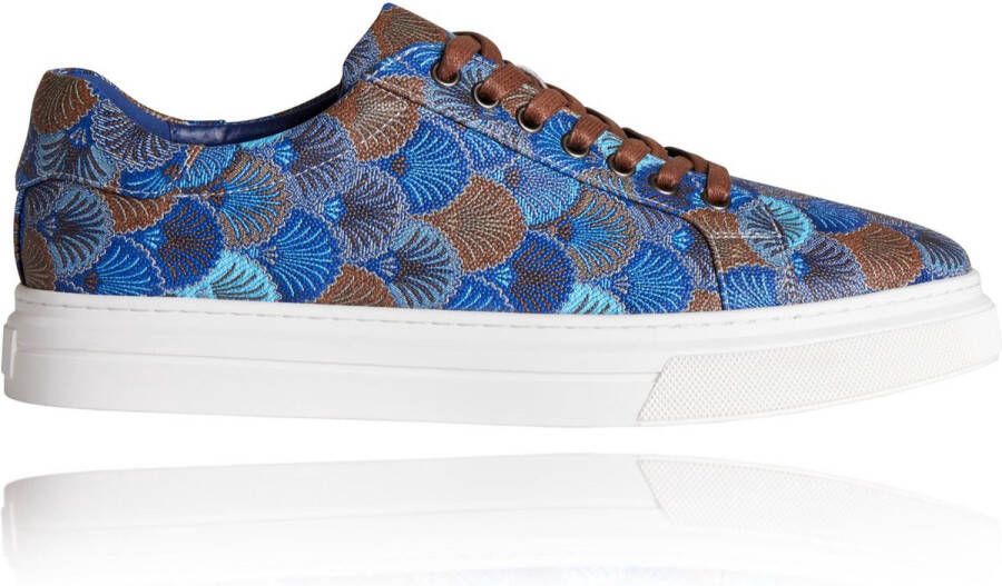 Lureaux Blue Blazing Sneakers Handgemaakte Nette Schoenen Voor Heren