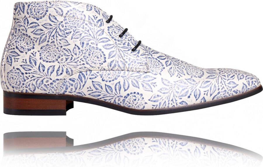 Lureaux Blue Horizon Flower High Kleurrijke Schoenen Voor Heren Veterschoenen Met Print