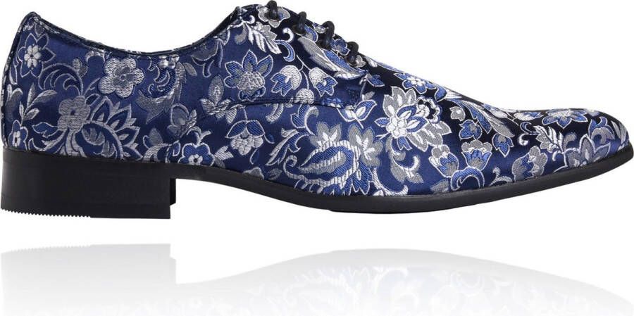 Lureaux Blue Sky Flower Kleurrijke Schoenen Voor Heren Veterschoenen Met Print