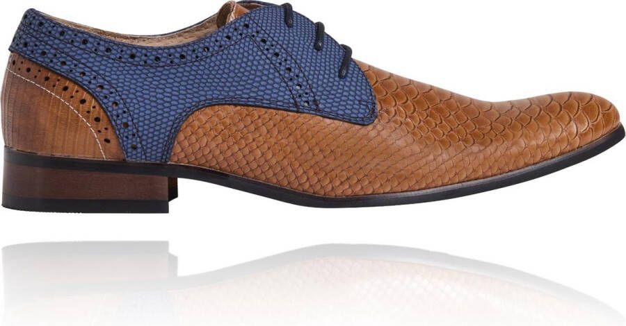 Lureaux Cognac LRX Signature Kleurrijke Schoenen Voor Heren Veterschoenen Met Print