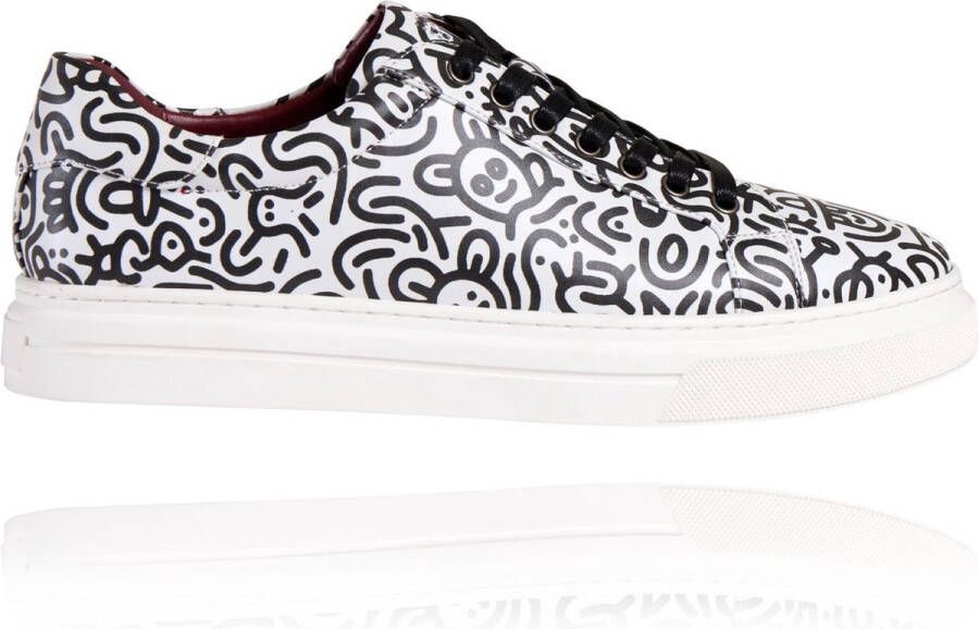 Lureaux Doodle Arty Sneakers Handgemaakte Nette Schoenen Voor Heren