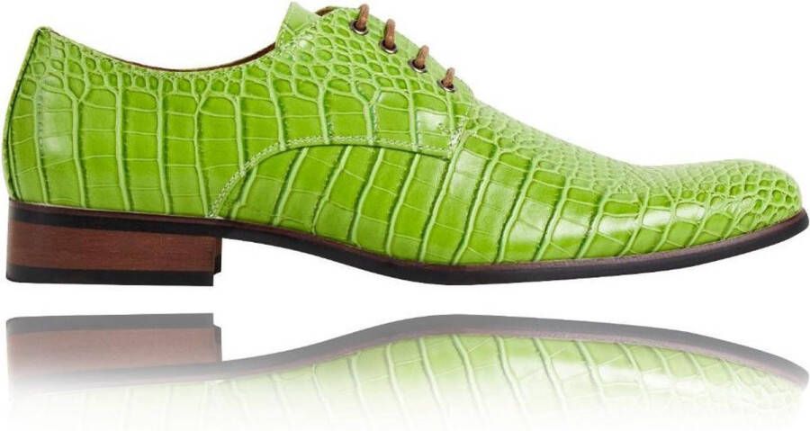 Lureaux Green Gator Kleurrijke Schoenen Voor Heren Veterschoenen Met Print