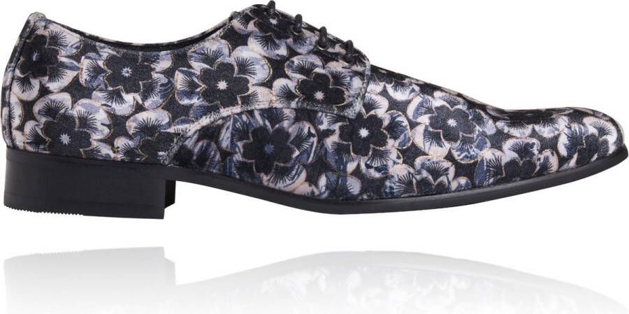 Lureaux Mystic Silver Blossom Kleurrijke Schoenen Voor Heren Veterschoenen Met Print