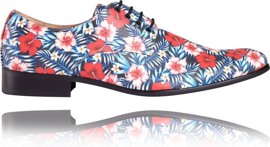 Lureaux Night Flower Kleurrijke Schoenen Voor Heren Veterschoenen Met Print