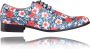 Lureaux Night Flower Kleurrijke Schoenen Voor Heren Veterschoenen Met Print - Thumbnail 1