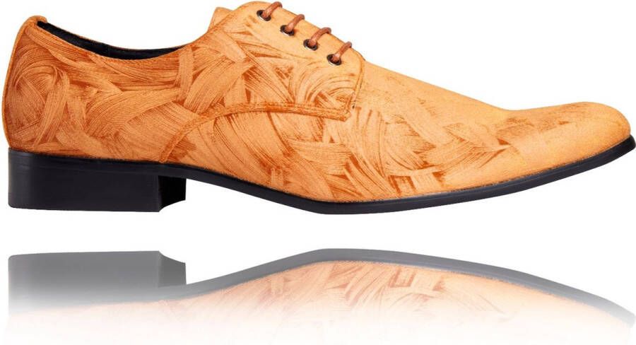 Lureaux Orangy Kleurrijke Schoenen Voor Heren Veterschoenen Met Print