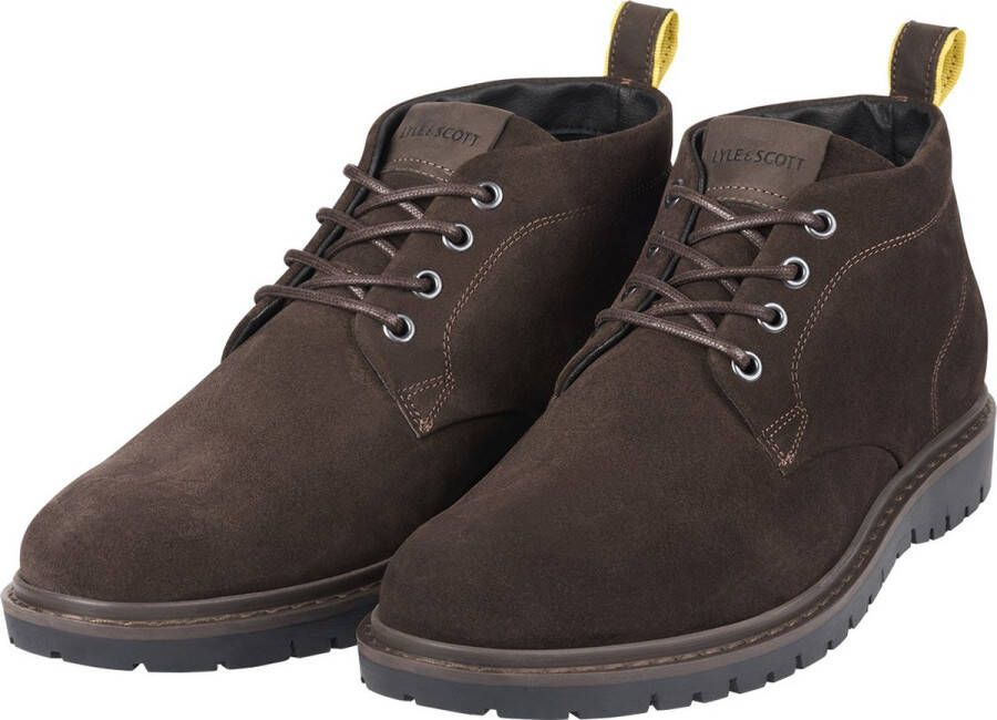 Lyle & Scott Lace-Up Male Dark Brown Veterschoenen