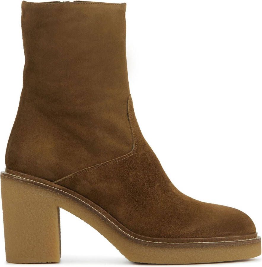 Mace Enkellaarsjes Dames Laarzen Damesschoenen Suede M1140 Cognac Schoenen