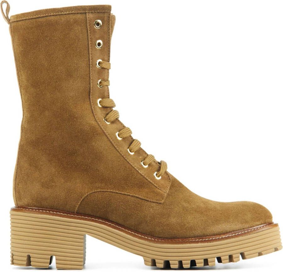 MACE Veterboots Dames M1101 Maat: 38 Materiaal: Suède Kleur: Cognac