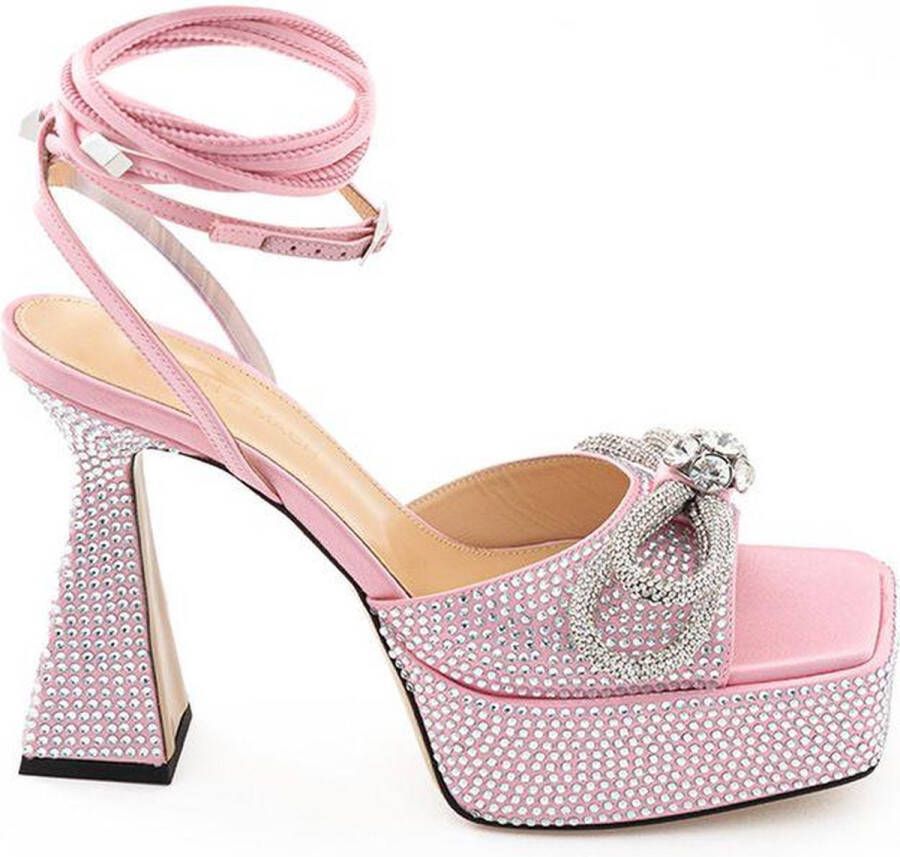 Mach & Mach Elegante Roze Leren Plateauschoenen Pink Dames