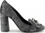 Made in Italia Iridescent Fringed Chain Pumps Black Dames - Thumbnail 1