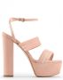 Made in Italia Luxe Velvet Wraparound Strap Sandalen Pink Dames - Thumbnail 4