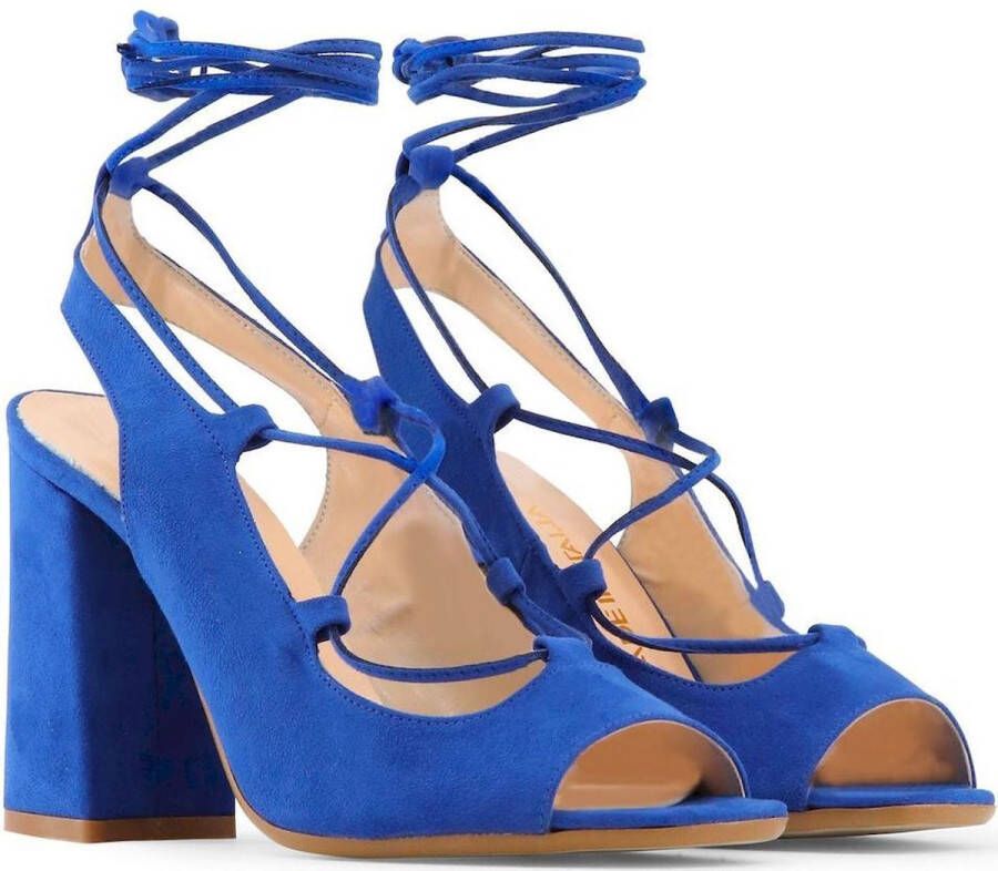 Made in Italia Zwarte sandalen met hoge hak en verstelbare enkelband Blue Dames