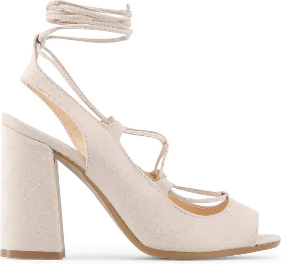 Made in Italia Verstelbare enkelband hak sandalen Beige Dames