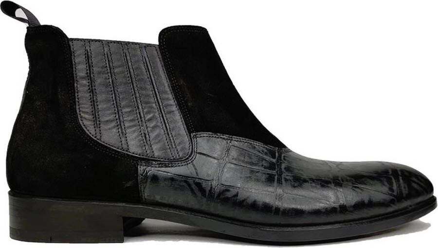 Maglieriapelle Ferro Shoes Chelsea Boot SANDOR Zwart Croco Echt leder Handgemaakt