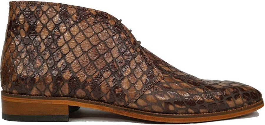 Maglieriapelle Ferro Shoes Chukka Boot MARCELLO Bruin Croco Echt leder Handgemaakt