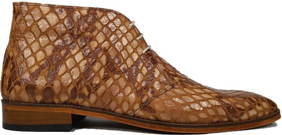 Maglieriapelle Ferro Shoes Chukka Boot MARCELLO Tobacco Croco Echt leder Handgemaakt