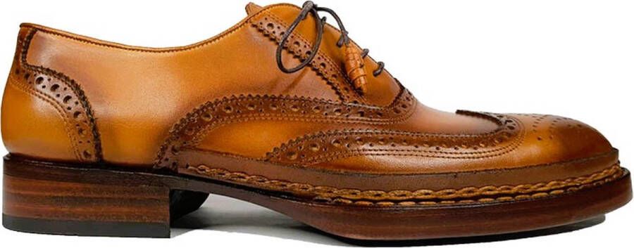 Maglieriapelle Ferro Shoes Goodyear Welted Oxford Full Brogues Wingtip EDISON Camel Chocolate Echt leder Handgemaakt