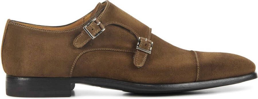 Magnanni Camel Suède Monk Strap Schoenen Brown Heren - Foto 1