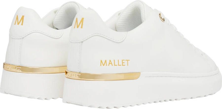 Mallet London Witte Gouden Sneakers met Gouden Accenten White Heren