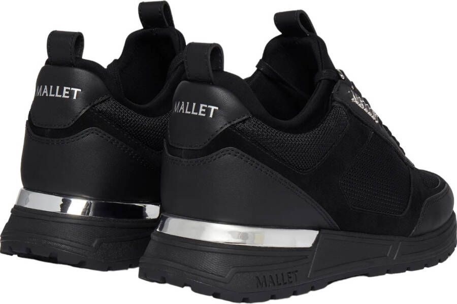 Mallet London Lite Triple Zwart Zilver Sneakers Black Heren