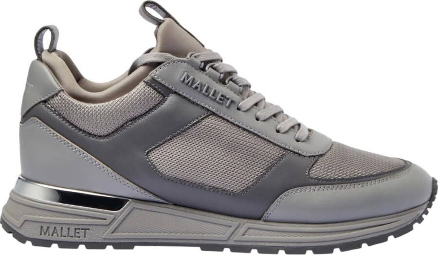 Mallet London Grijze Mesh Sneakers met Premium Materialen Gray Heren