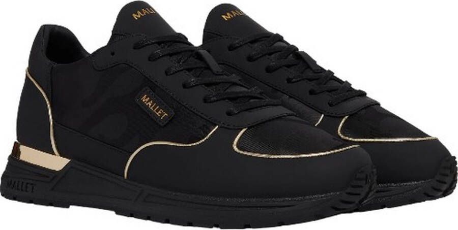 Mallet London Zwart Goud Camo Lichtgewicht Sneaker Black Heren