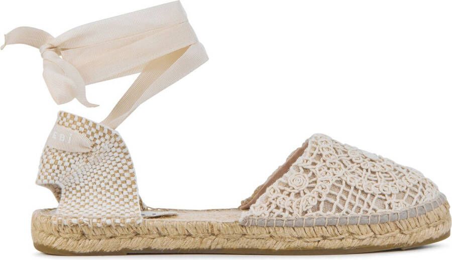 MANEBI Espadrilles Dames G43p0 Maat: 37 Materiaal: Canvas Kleur: Gebroken wit