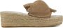 Manebi Espadrilles Dames Damesschoenen Leer Sleehak Hoogte K10WK Taupe - Thumbnail 1