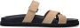 Manfield Dames Beige gekruiste suède slippers - Thumbnail 1