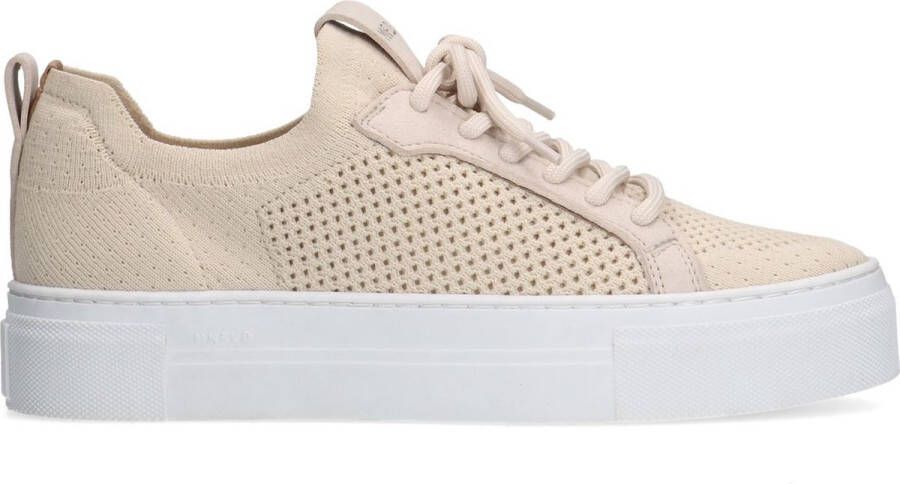 Manfield Dames Beige knit fabric sneakers