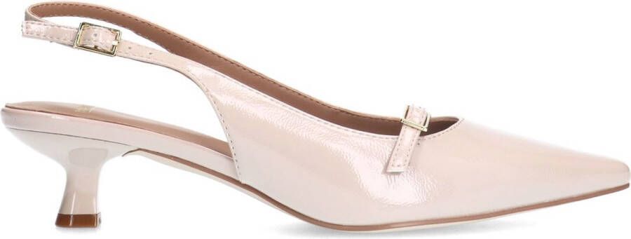 Manfield Dames Beige lak slingbacks