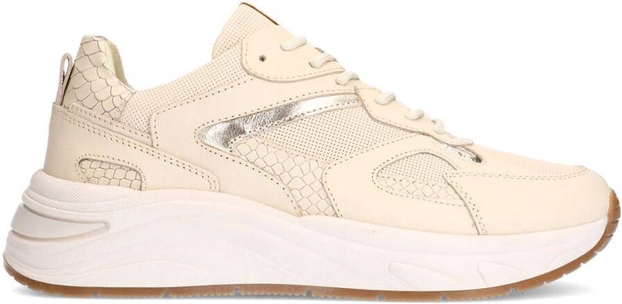 Manfield Dames Beige leren sneakers