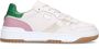 Manfield Dames Beige leren sneakers met gekleurde details - Thumbnail 1