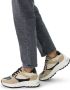 Manfield Dames Beige leren sneakers met suède details - Thumbnail 1