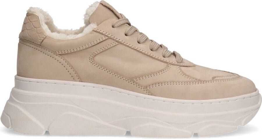 Manfield Dames Beige nubuck sneakers