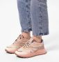 Manfield Dames Beige sneakers met mesh en suède details - Thumbnail 1