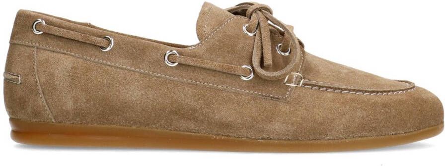 Manfield Dames Beige suède bootschoentjes