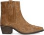 Manfield Dames Beige suède cowboy laarzen - Thumbnail 2