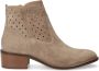 Manfield Dames Beige suède enkellaarsjes - Thumbnail 2