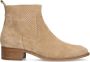 Manfield Dames Beige suède enkellaarsjes - Thumbnail 2