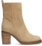 Manfield Dames Beige suède enkellaarsjes - Thumbnail 2