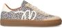 Manfield Dames Beige suède leopard sneakers - Thumbnail 1