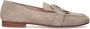 Manfield Dames Beige suède loafers met goudkleurig detail - Thumbnail 2