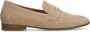 Manfield Dames Beige suède loafers met goudkleurige studs - Thumbnail 2