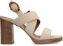 Manfield Dames Beige canvas pumps met gesp - Thumbnail 6